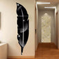 3D Acrylic Art Feather Mirror Wall Decals for Modern Home Décor